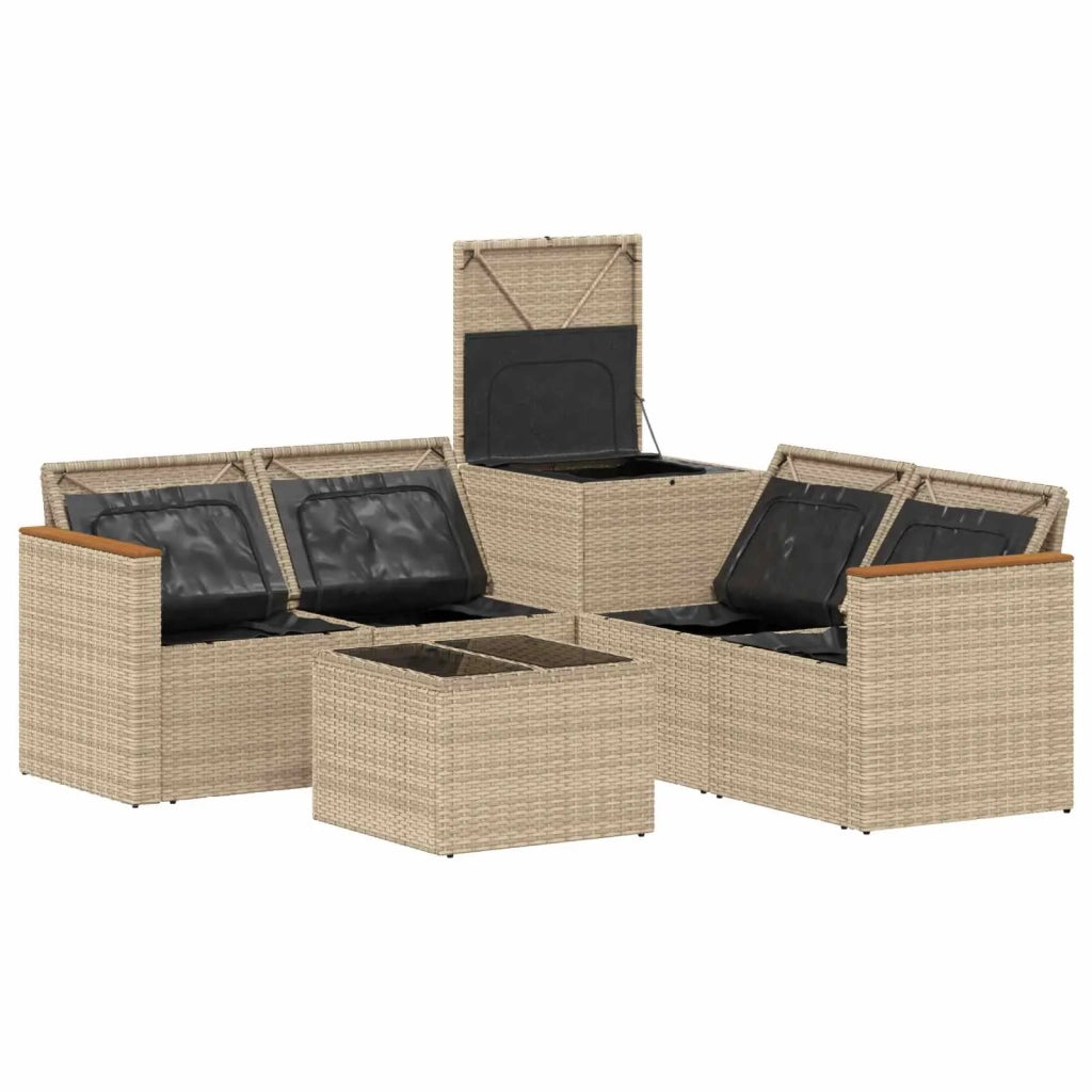 Set di divani 6 pz Beige e Grigio Chiaro 3447627
