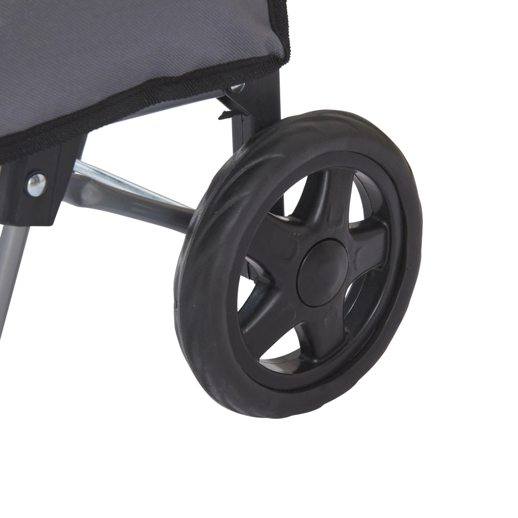 Trolley Portaspesa 'Nørre' Carrello da Spesa Portapacchi a 2 Ruote Telaio Pieghevole Borsa Impermeabile Rimovibile 36 L 30 kg - Grigio Scuro / Nero [en.casa]