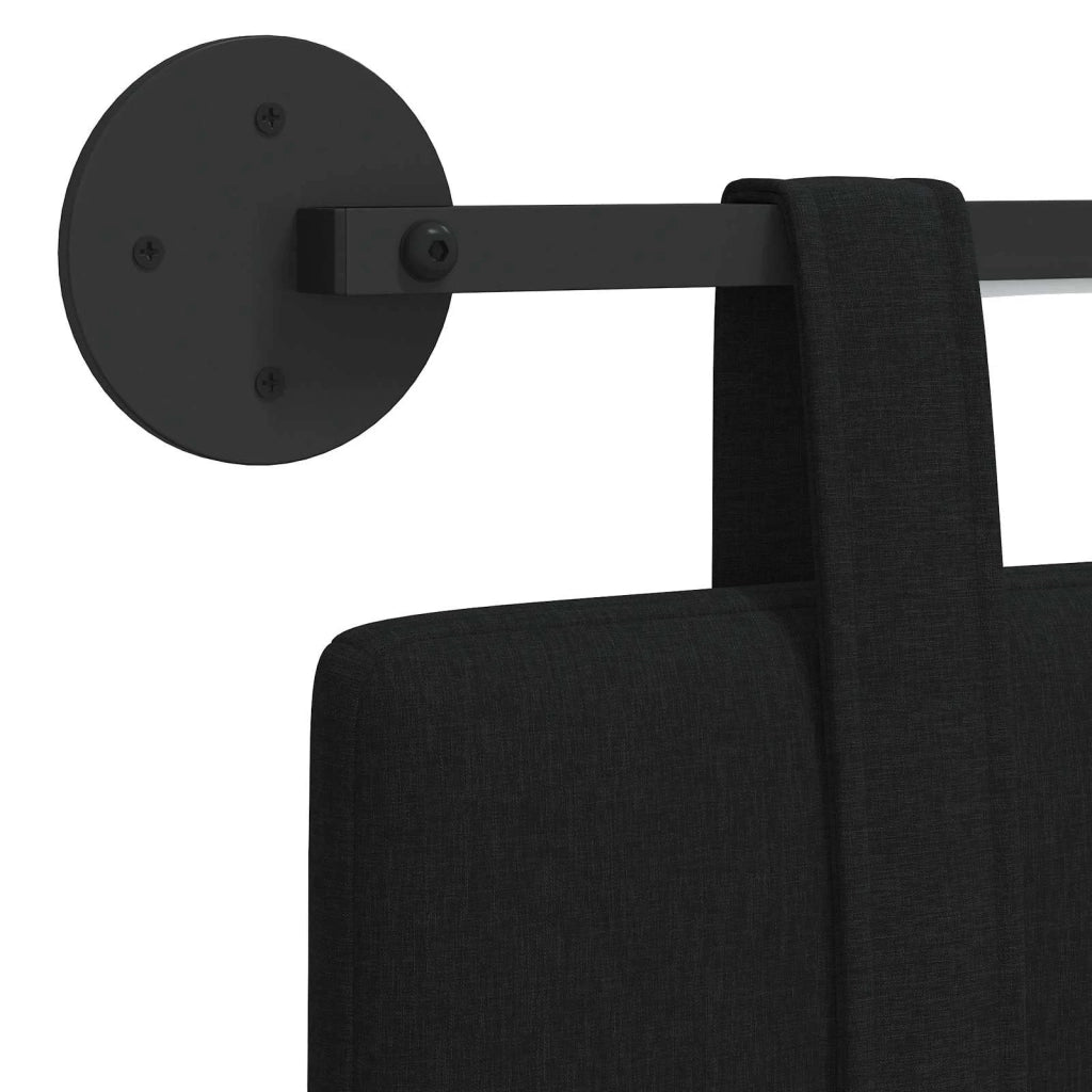 Testiera sospesa Con luce LED Nero Tessuto 3423969
