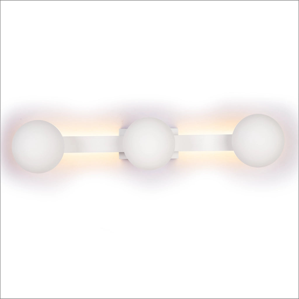 Applique bagno moderna bianca LED 9W CCT 3xG9 Magnet
