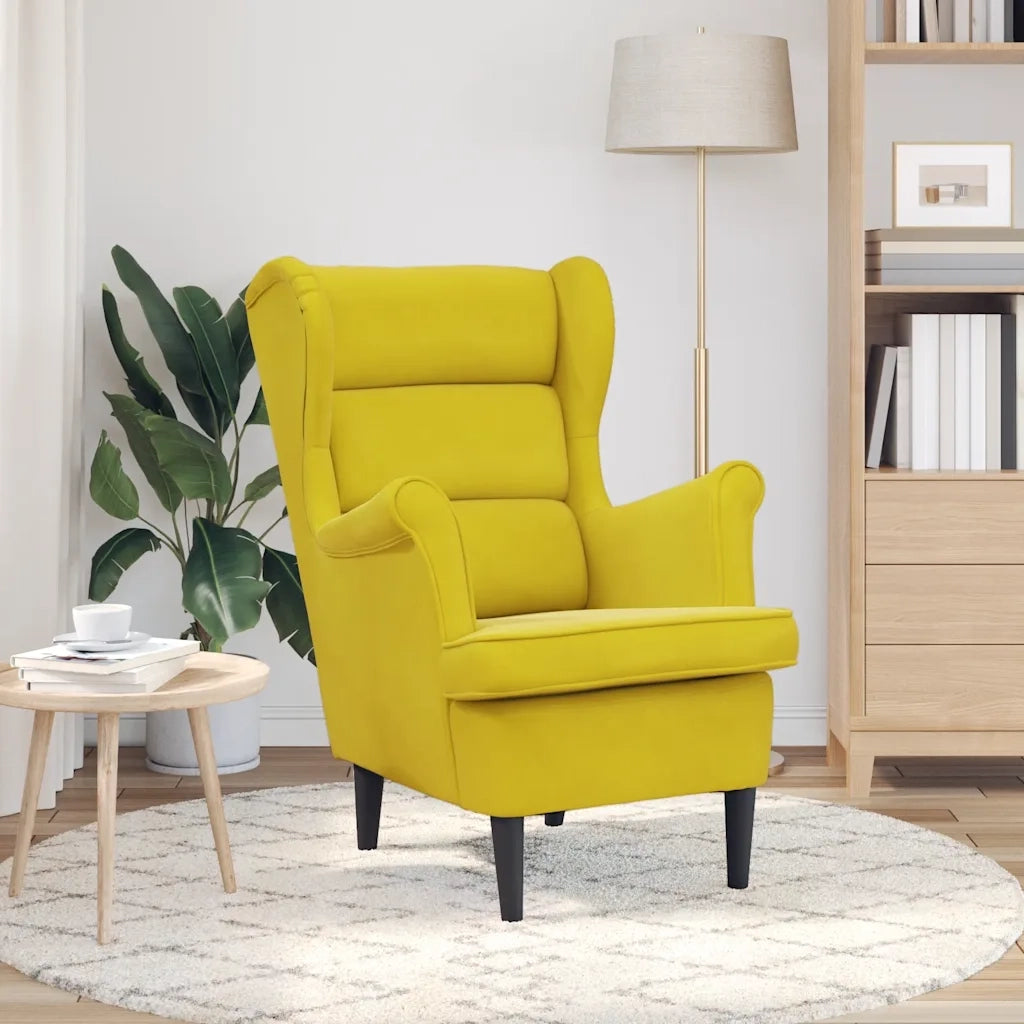 Poltrona | Sedia Relax Giallo Senape in Velluto