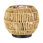 Lampada Scrivania Rustico Country Sheldon Acciaio Nero Effetto Legno 1 Luce E27