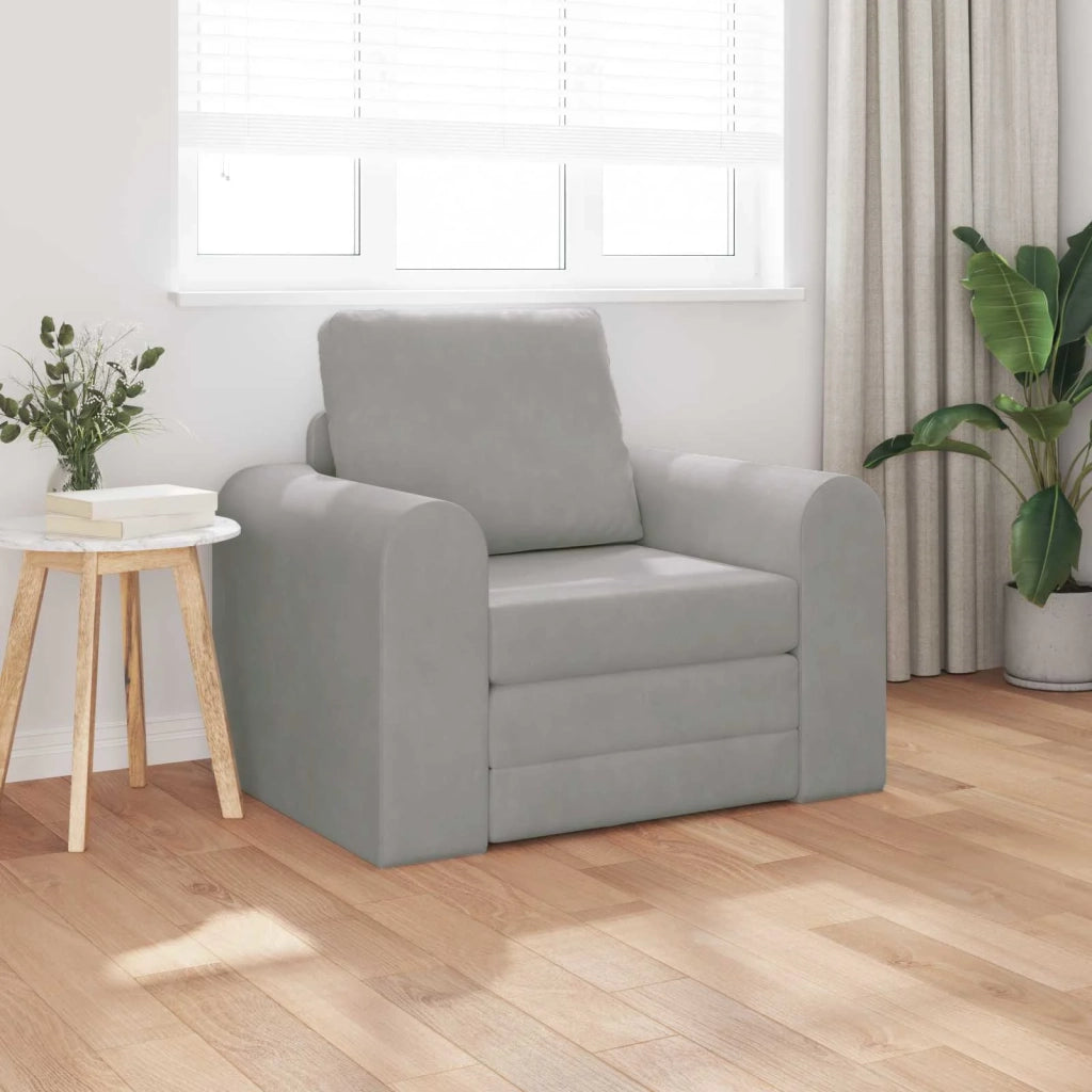 Divano letto Grigio chiaro 98 x 71 x 83 cm Velluto 4106666