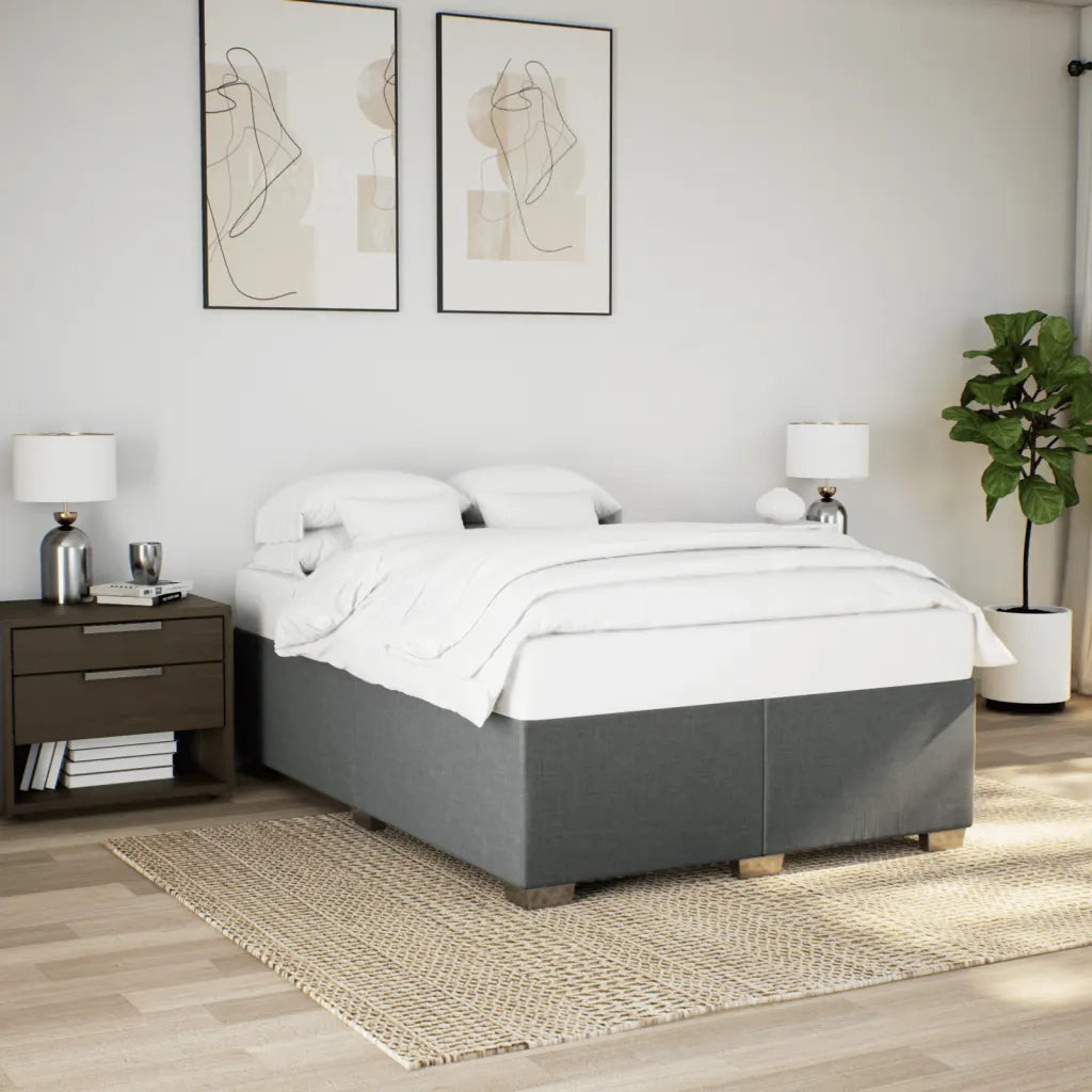Letto matrimoniale | Letto per adulti | Giroletto senza Materasso Grigio Scuro 160x200 cm Tessuto