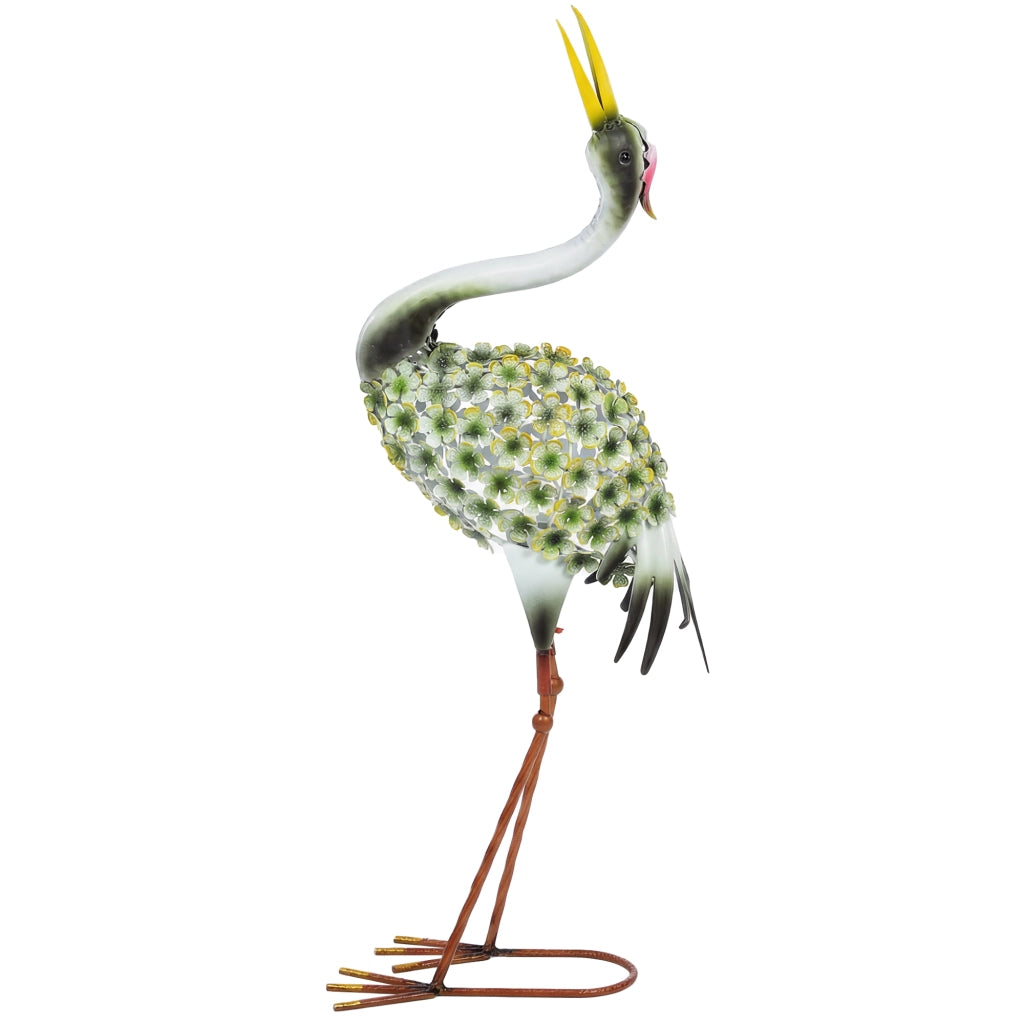 Statua Uccello Airone in Metallo per Giardino ¨C zephmum ¨C Verde 71 cm