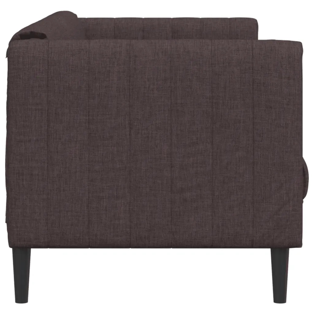 Divano a 3 Posti-Sofa 3 Posti Marrone Scuro in Tessuto