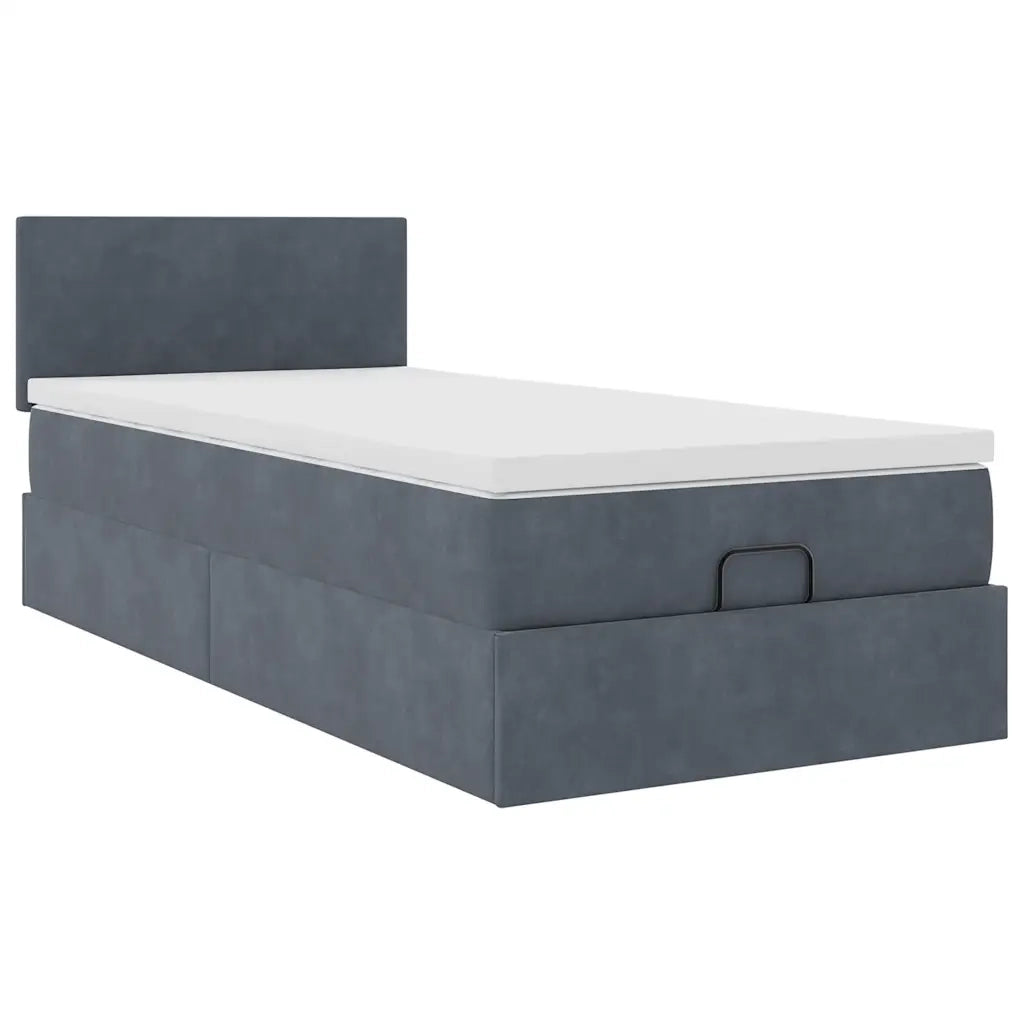 Struttura Letto Pouf con Materasso 100x200 cm Velluto 3312531
