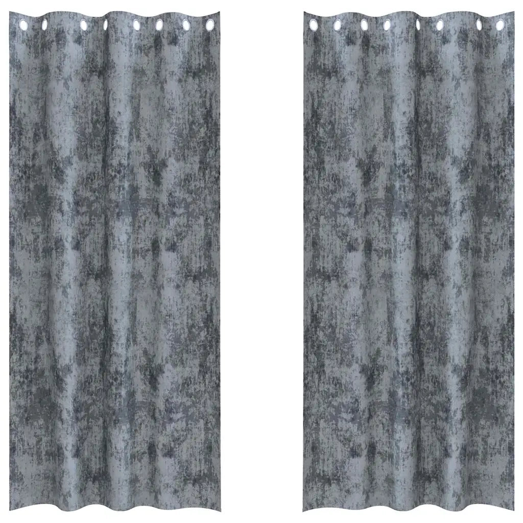 Tende in Velluto 2 pz Grigio Argento 225 x 140 cm Velluto