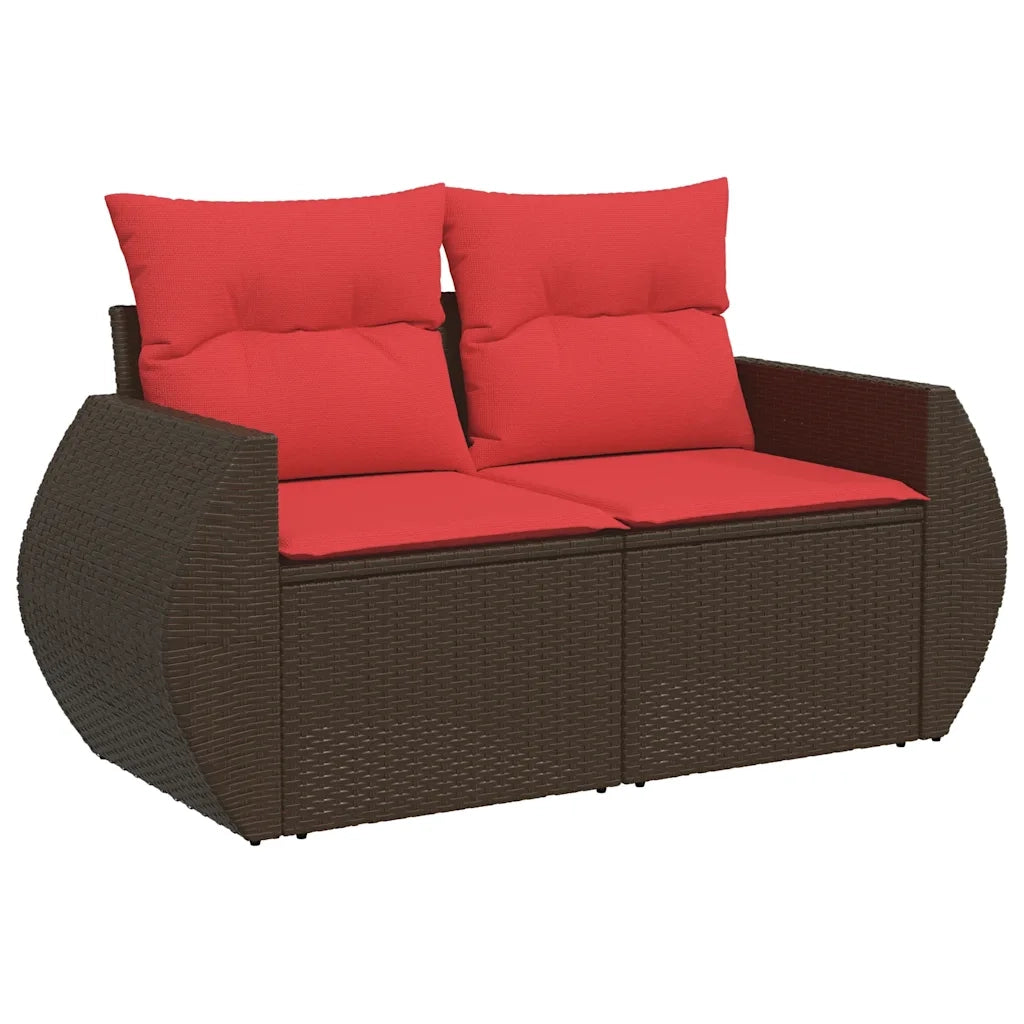 Set Divano da Giardino 6 pz con Cuscini Marrone in Polyrattan 3325590