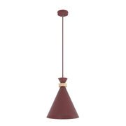 Lampada sospesa ZERO Emibig bordeaux legno 1xE27