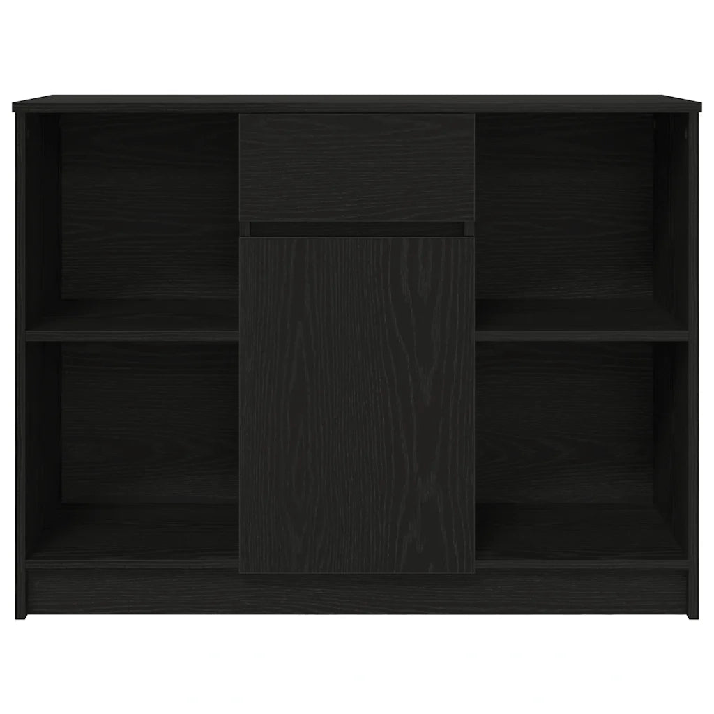 Credenza con Cassetto Rovere Nero 101x35x76cm Legno Multistrato 861563