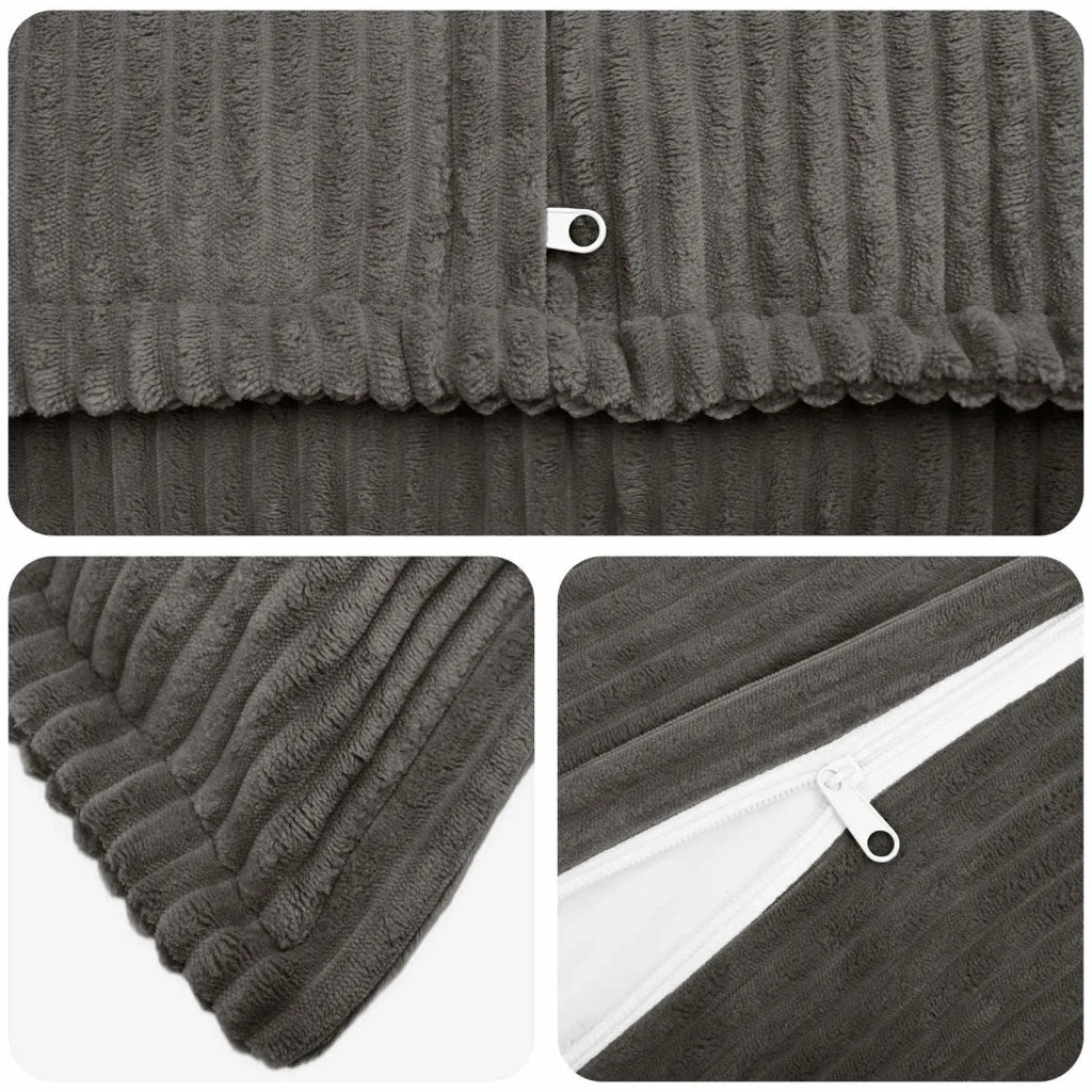 Federa 6 pz HOUTEN Grigio Scuro 45 x 45 cm corduroy 918629