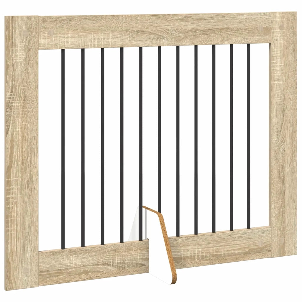 Cancello per cani pieghevole con supporti 2 pz Rovere Sonoma 892056