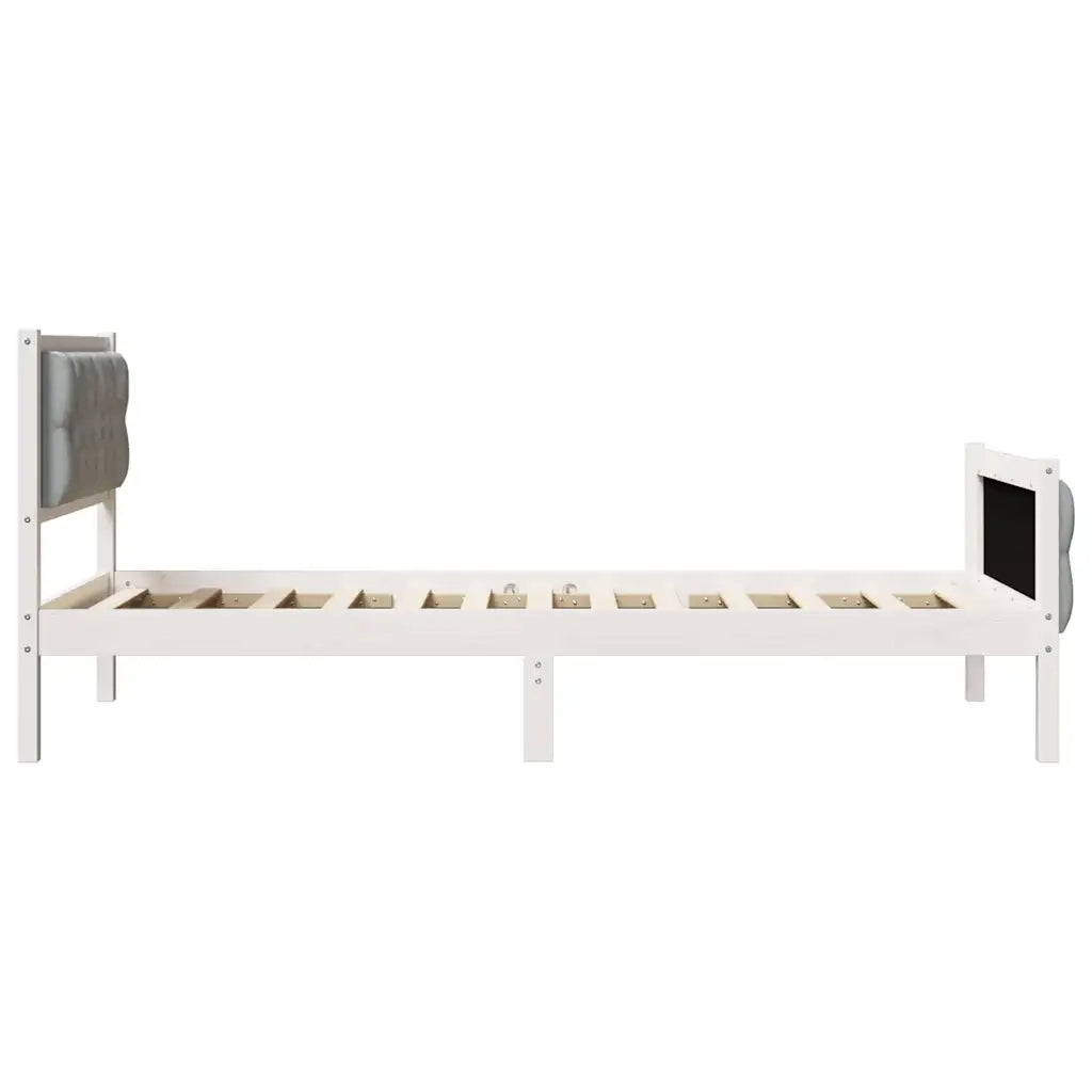 Letto singolo | Letto per adulti | Struttura del letto Grigio chiaro 90 x 190 cm Pino massello