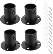Sostegno per tenda da finestra - 4 pezzi - Acciaio inossidabile - Nero - Sostegno per tenda - Adatto per diametro di tubo 23-25 cm - Sostegno per tenda da finestra