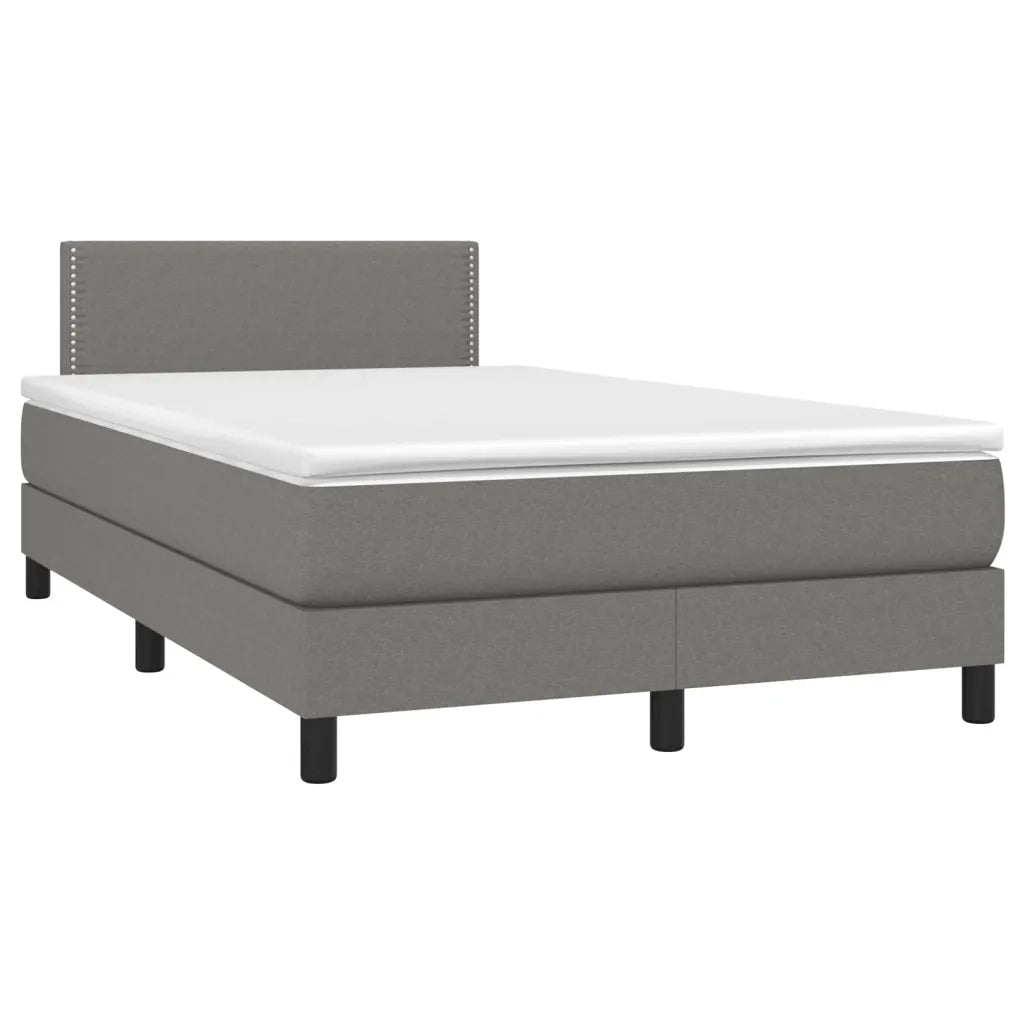 Giroletto a Molle con Materasso Grigio Scuro 120x200 cm Tessuto