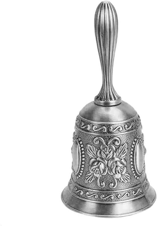 Campana - Vintage - Ottone - Campanello per Matrimonio - Tempio - Adatto per cerimonie - Argento - Campana Vintage per Matrimonio e Tempio.