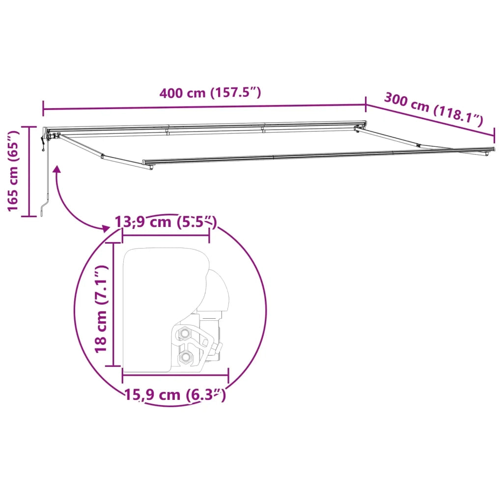 Struttura della tenda Antracite e Bianco 400 × 300 cm 3330526