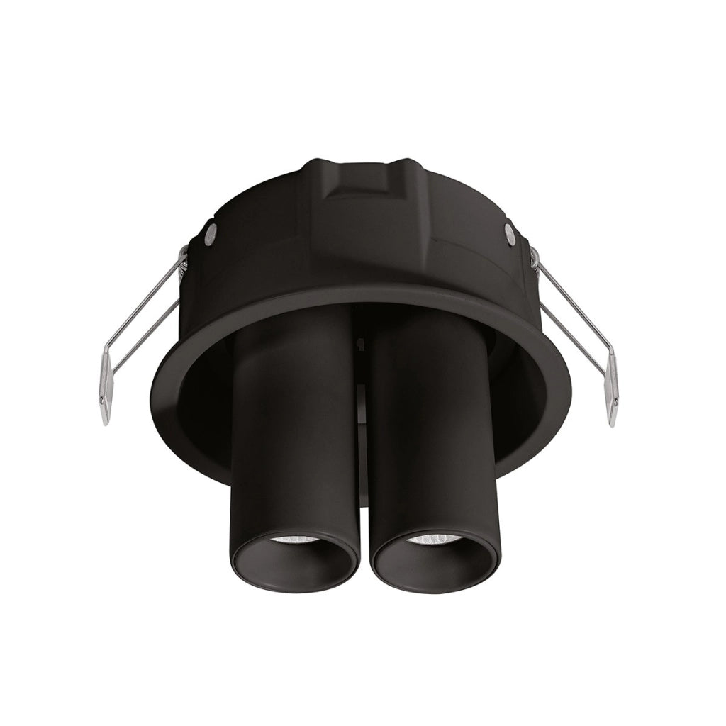 Faretto da Incasso Orientabile GFA 2x8W LED 3000K con Doppio Spot Indipendente, Finitura Nero Satinato, IP20, Classe II - Gealuce