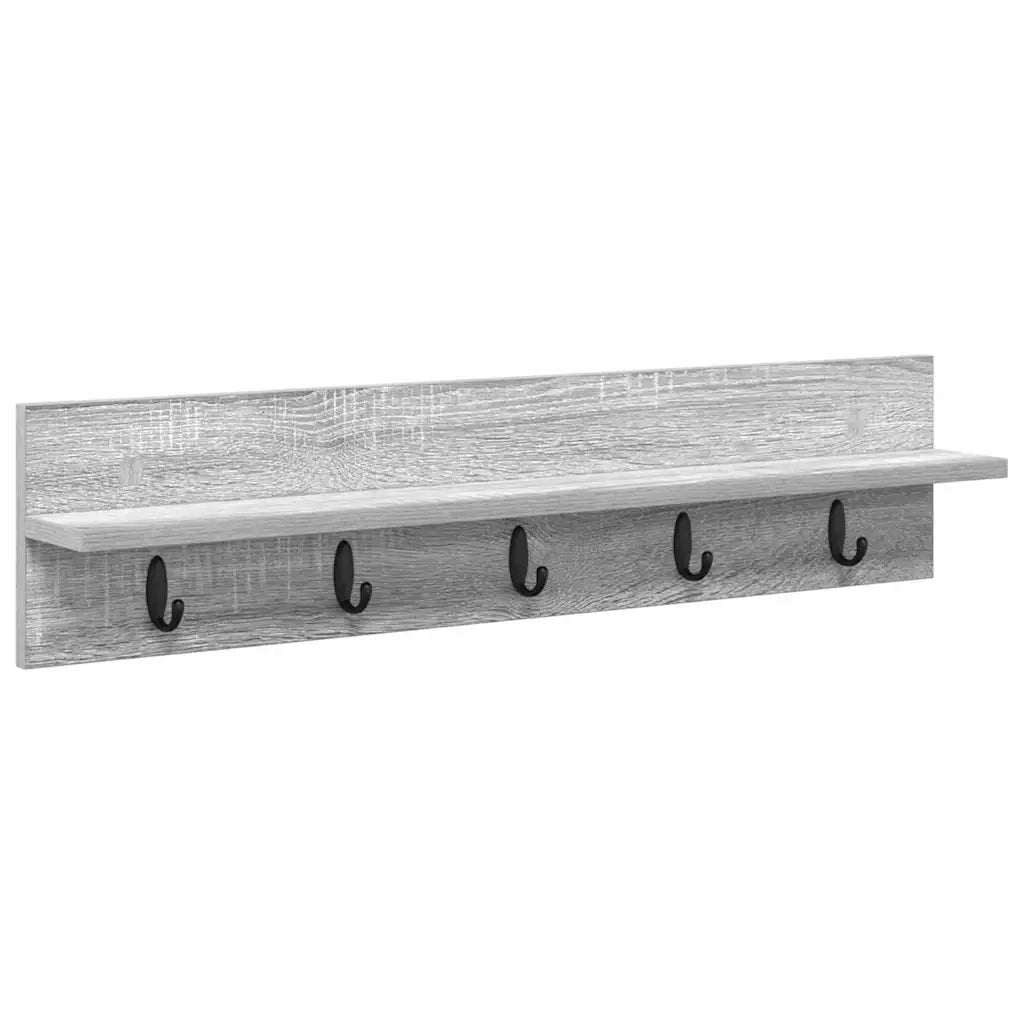 Appendiabiti a muro A parete Grigio Sonoma 80 x 10,5 x 18 cm 874400