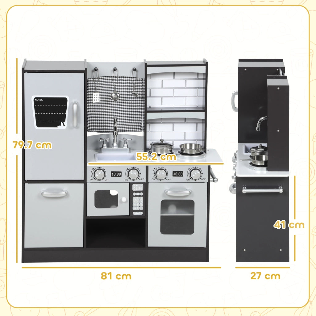 Cucina Giocattolo in Legno ¨C Xylo ¨C Set Completo con Accessori, Frigo, Lavandino, Suoni, 3-8 Anni, Marrone