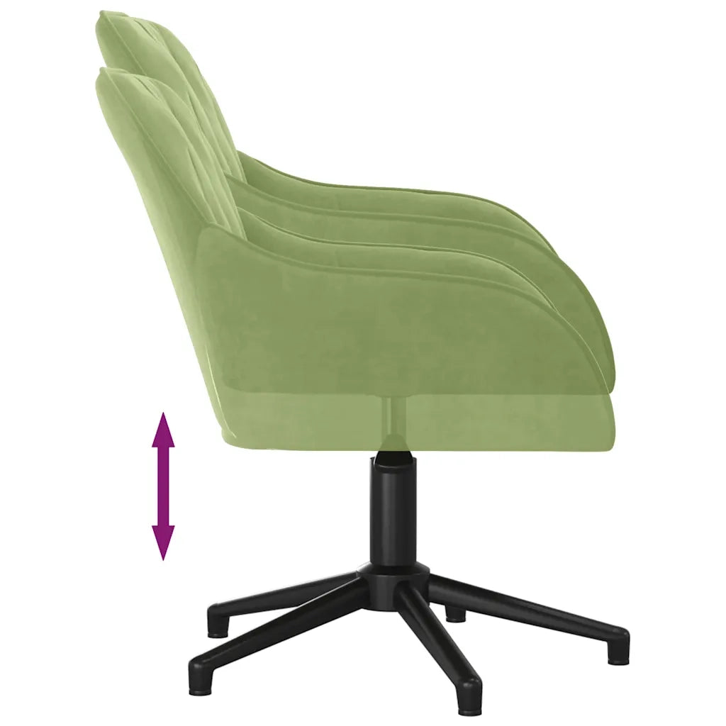 Sedia da Ufficio Girevole Verde Chiaro in Velluto 344859