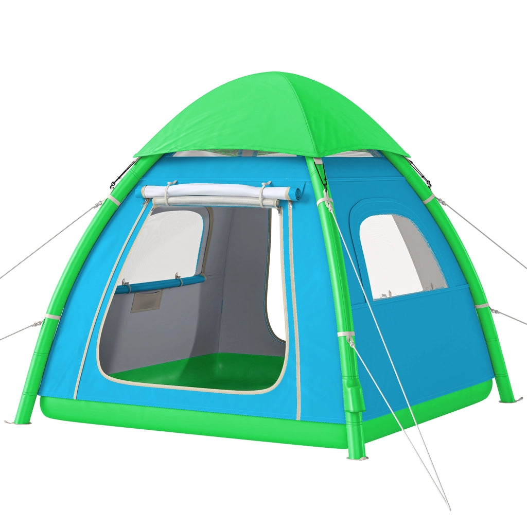 Tenda gonfiabile 3 posti ¨C zephmum ¨C verde con pompa e finestre a rete