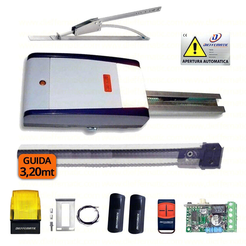 KIT ZODIAC 60 BASCULANTE A CONTRAPPESI FAAC GENIUS 6120041 GUIDA 3,2M + ACCESSORI 24V