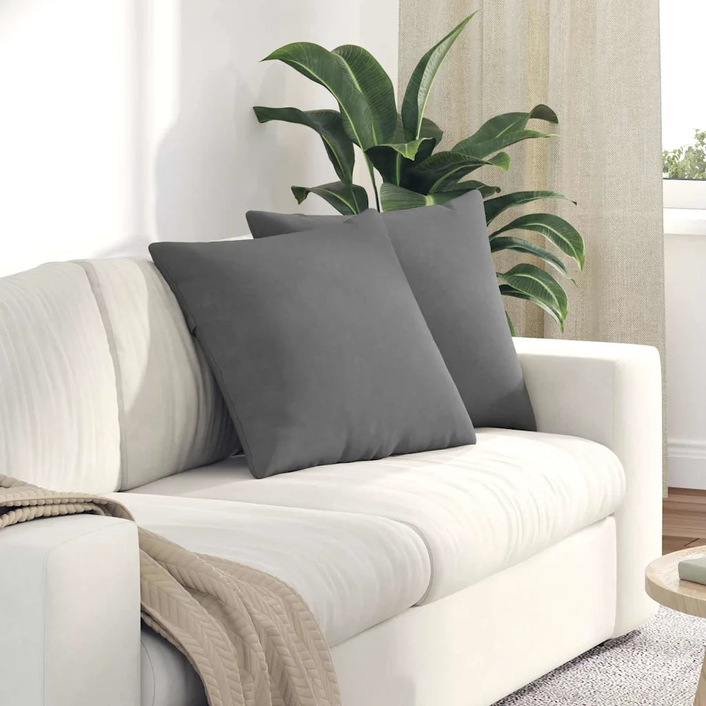 Cuscini da Divano 2 pcs Grigio scuro 50 x 50 cm Tessuto 42013985