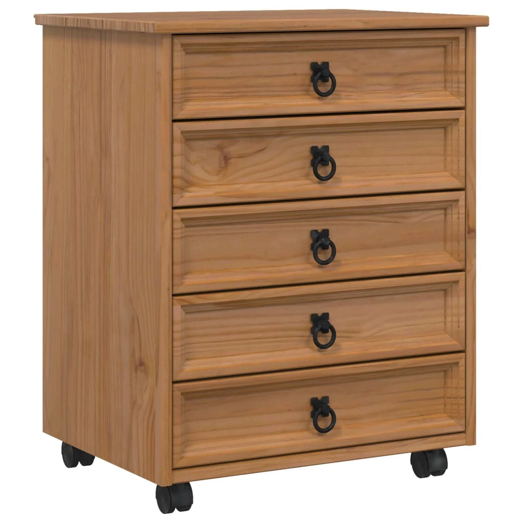 Armadietto Rotolante con Cassetti CORONA Marrone Miele 42040533