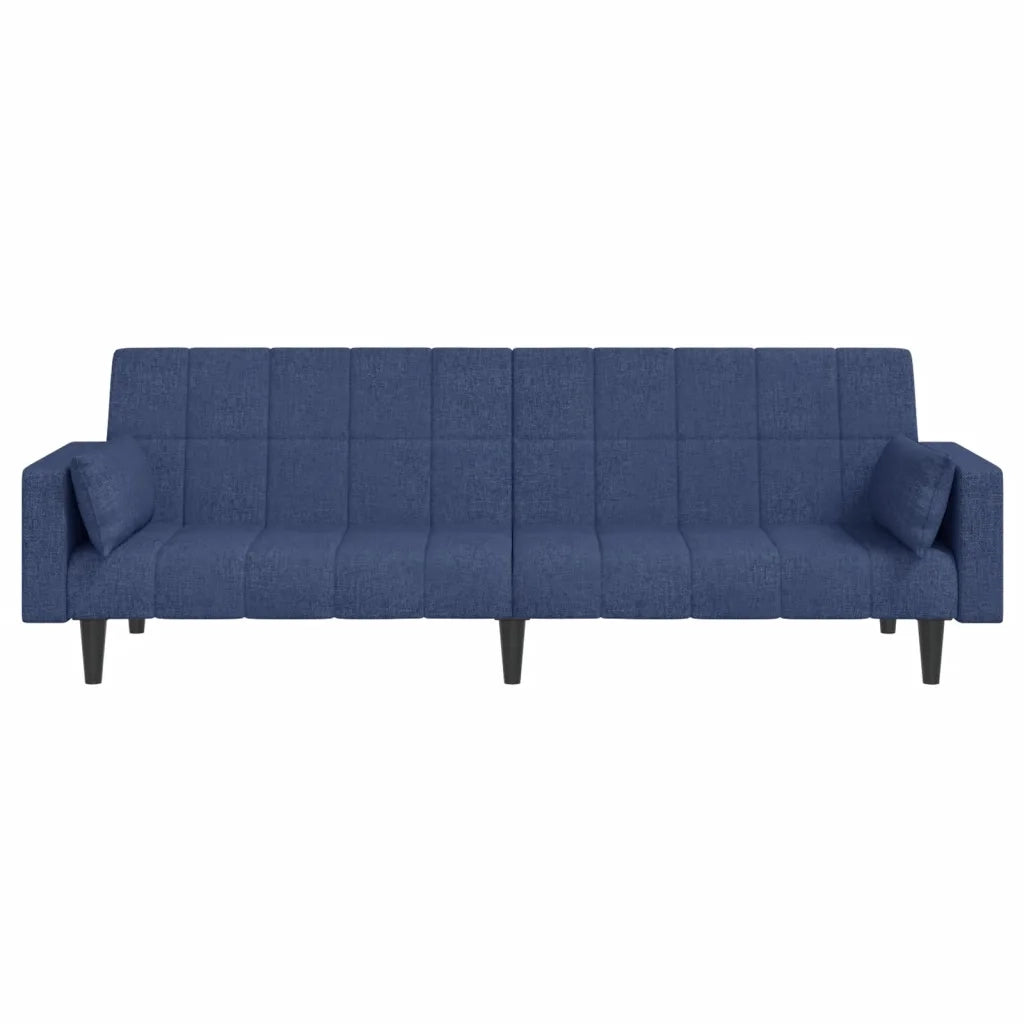 Divano letto | Sof¨¤ letto | Letto singolo a 2 Posti con 2 Cuscini Blu in Tessuto