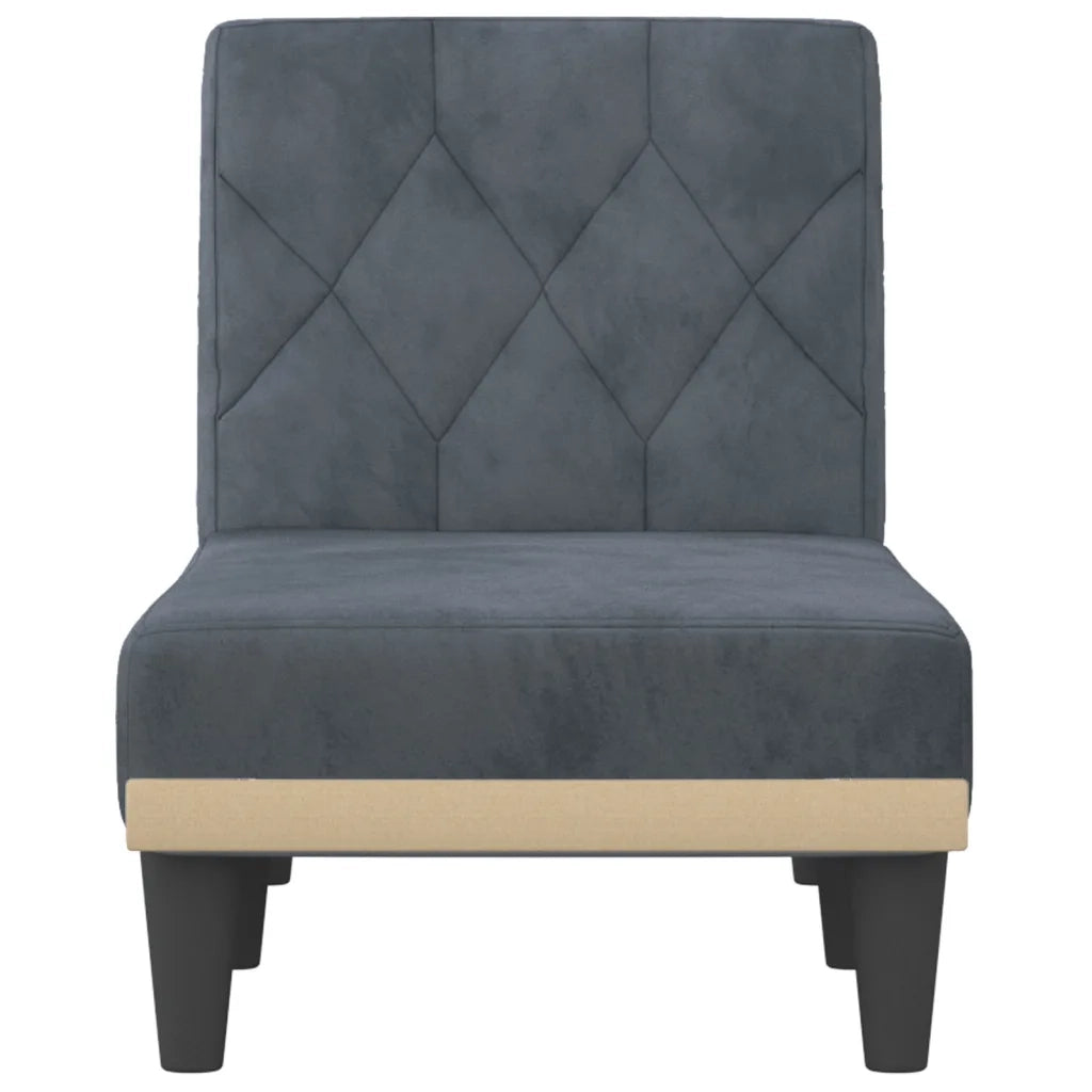Chaise Longue in Velluto Grigio Scuro 352861