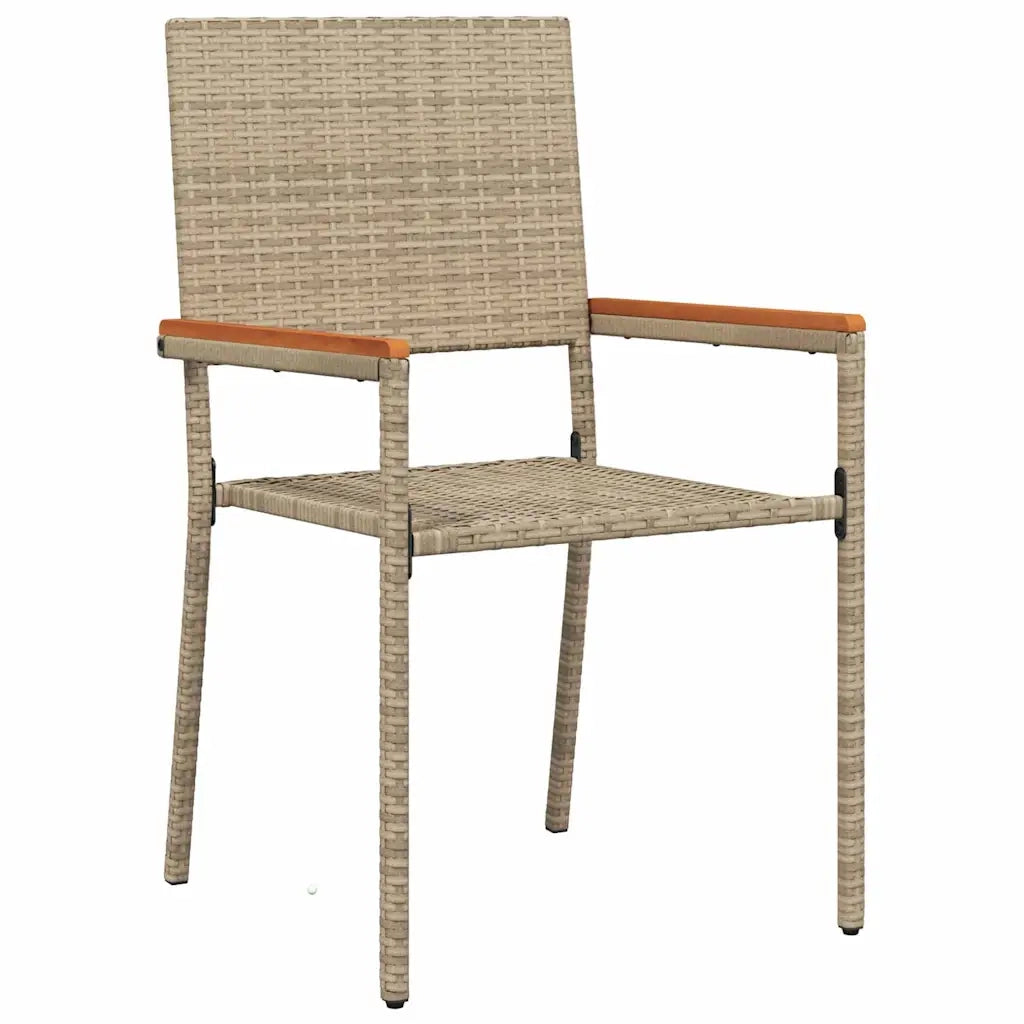 Set da Pranzo per Giardino con cuscino 9 pcs Beige polyrattan 3379722