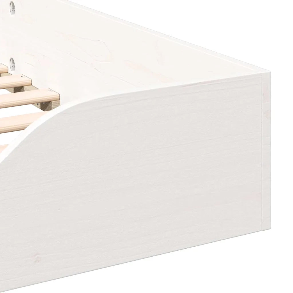 Struttura del letto Bianco 100 x 200 cm Pino massello 873386
