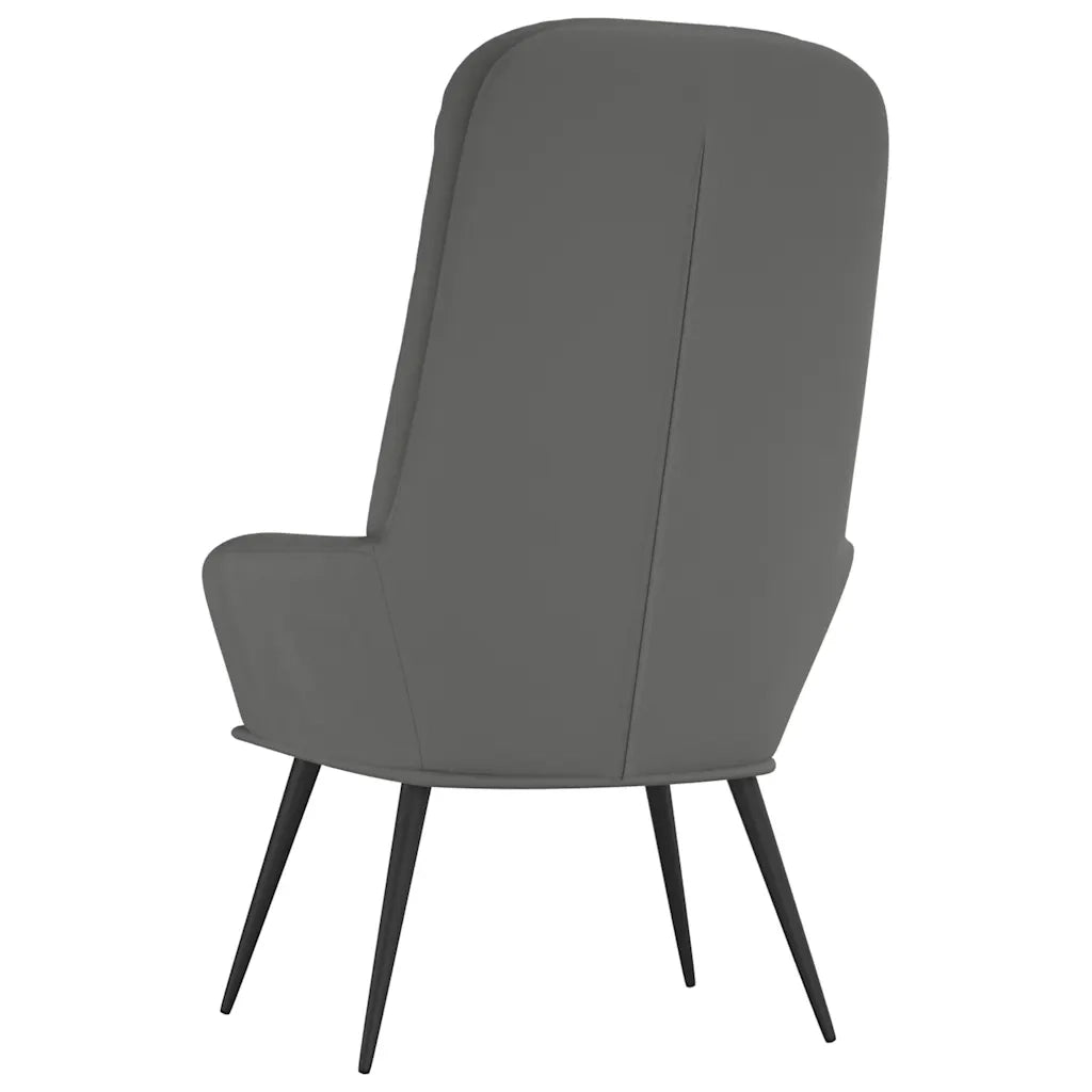 Poltrona | Sedia Relax Grigio Scuro in Velluto