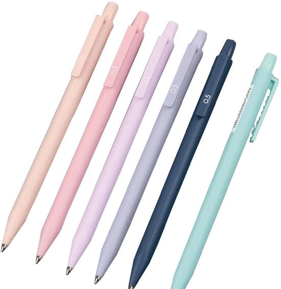 Set di matite meccaniche da disegno da 6 - Grip a tre angoli - Matita retrattile - 0,5 mm - In plastica - Inclusa gomma - Set di matite da disegno