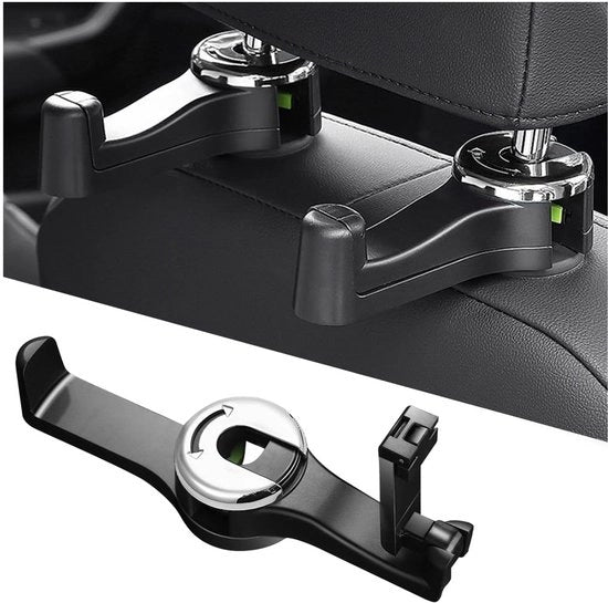 Supporto per auto 360° girevole - Osservatorio per smartphone - Hanger per borse - Accessori auto resistenti - Robusto e duraturo - Materiale ABS