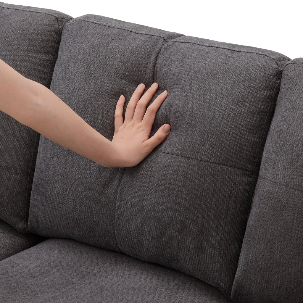 Divano Angolare 3 Posti con Chaise Longue e Contenitore ¨C MINIMAL ¨C con Cuscini e Portabicchieri