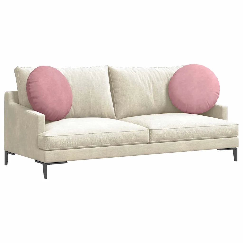 Cuscini per Seduta 2 pcs Rosa Ø50 x 19 cm Velluto 42014178