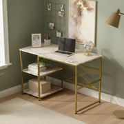 Scorpius, Scrivania 2 Ripiani, 60x120x75h cm oro