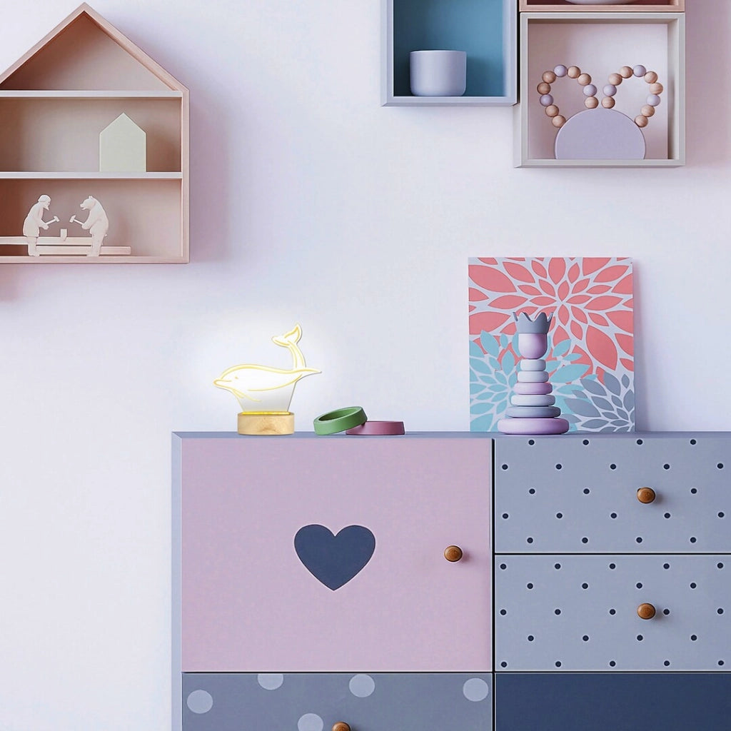 Lampada notte Delfino in legno faggio LED 2W Rabalux