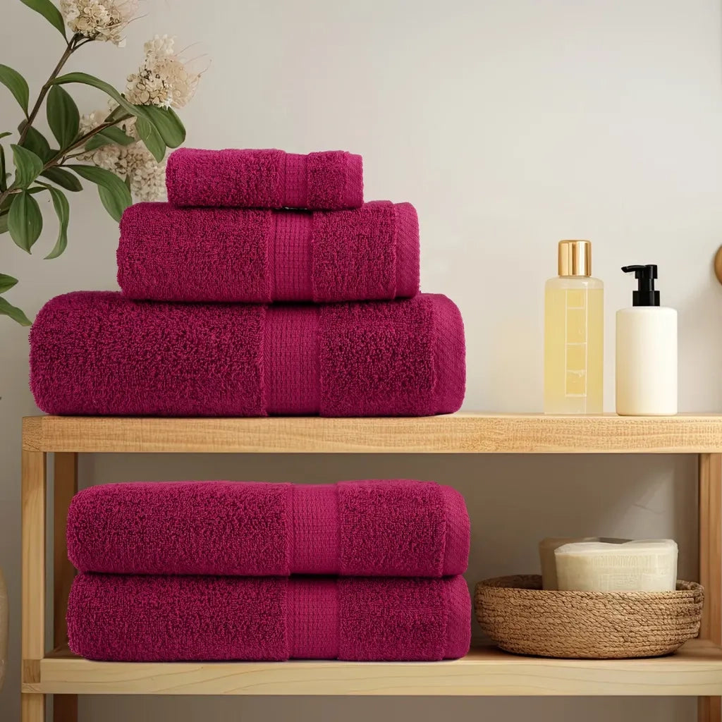 Asciugamani Premium SOLUND 4 pz | Teli per bagno Bordeaux 30x30 cm 600 g/m2
