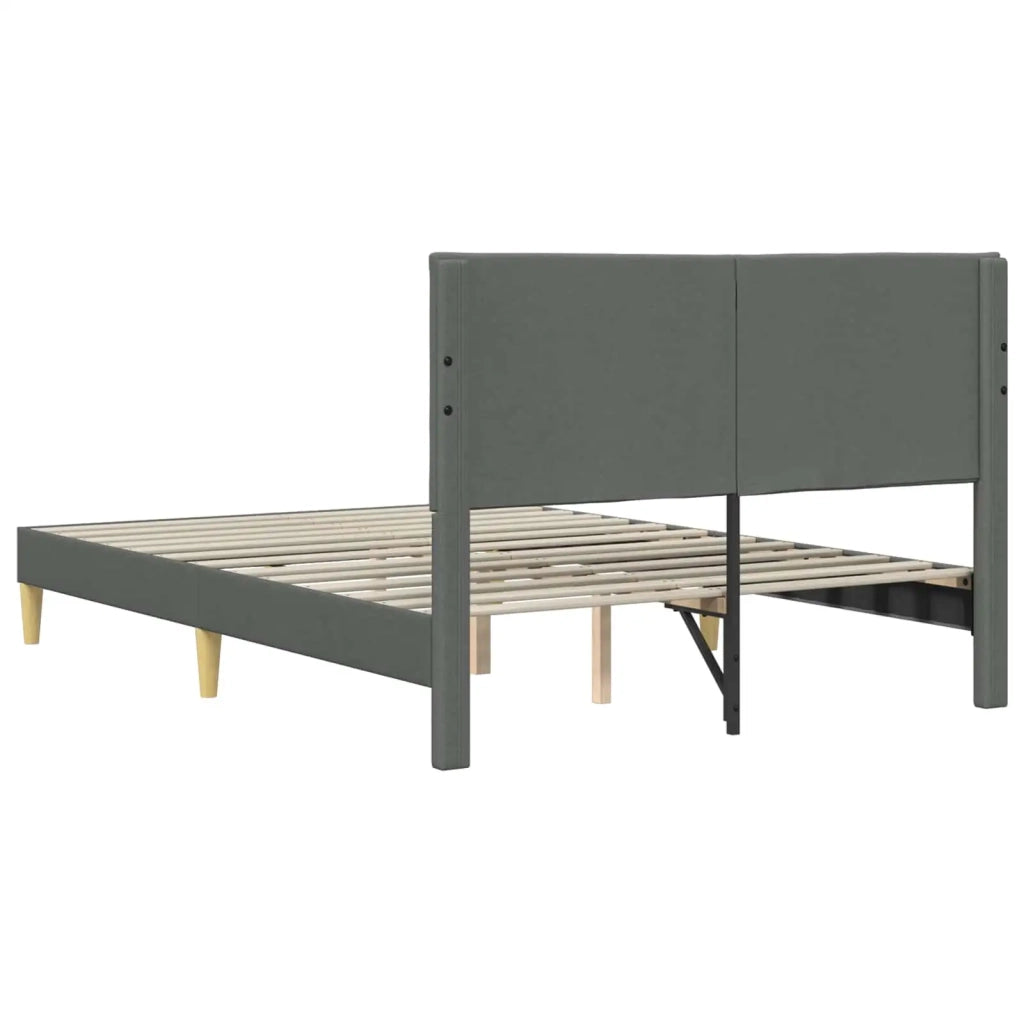 Letto matrimoniale | Letto per adulti | Struttura del letto Grigio Scuro 140 x 200 cm Tessuto