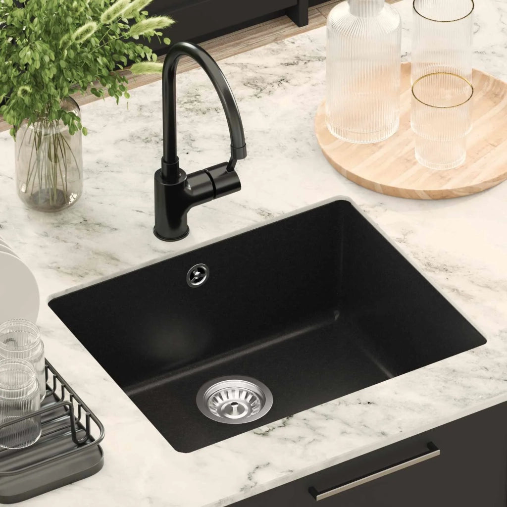 Lavello Nero 530 x 460 mm 80% Quarzo e 20% Resina 42028424