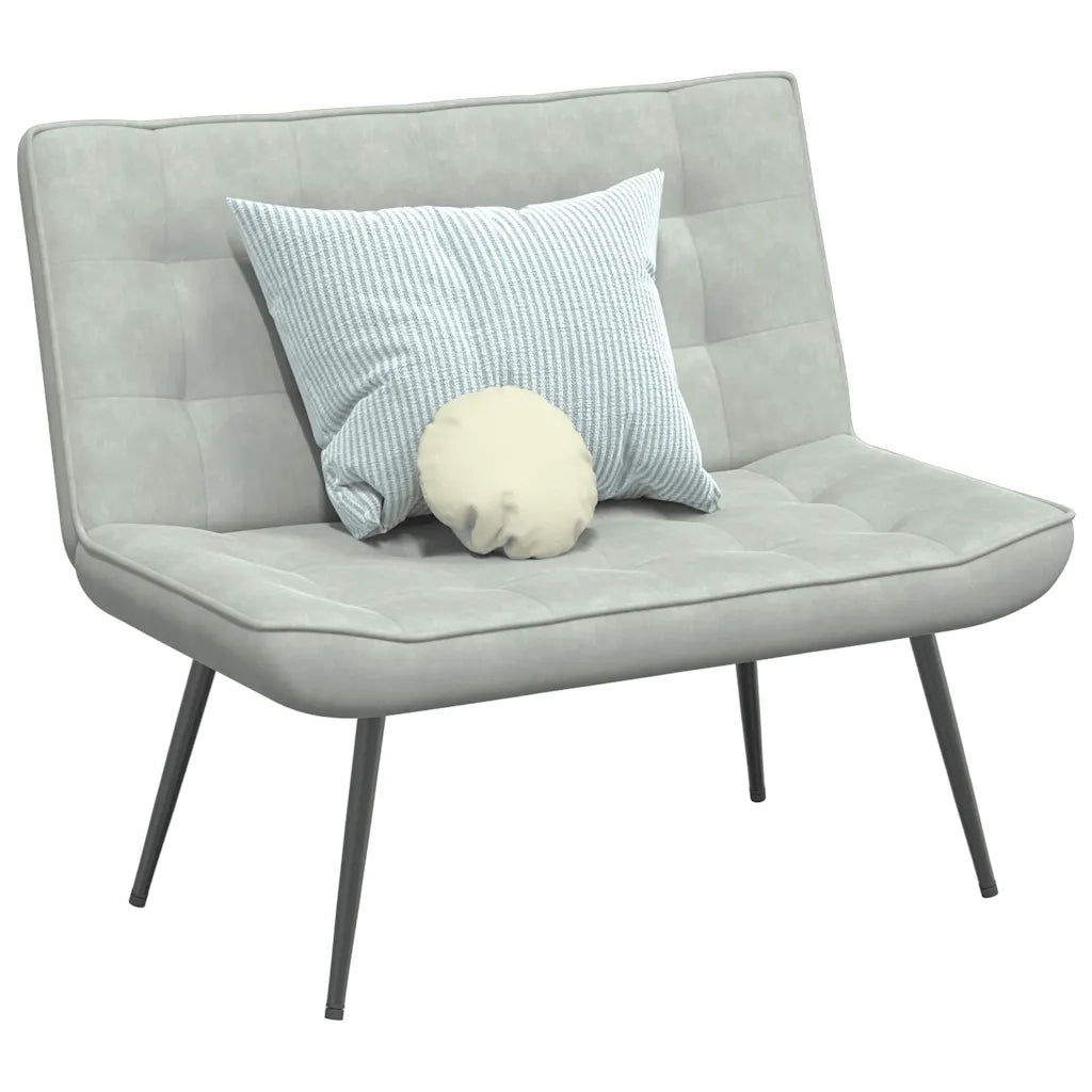 Panca Grigio Chiaro 110x74x84 cm in Velluto CFW4717045