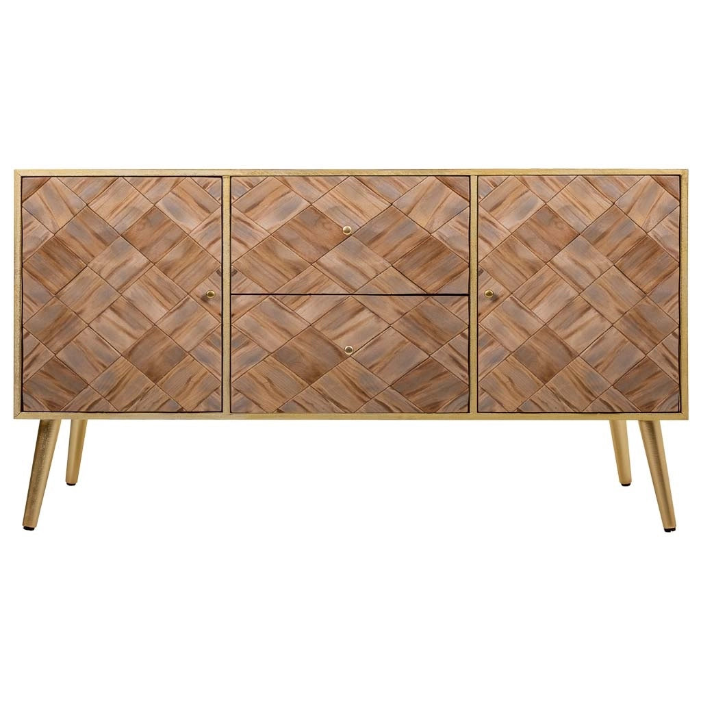 Mobile base in legno marrone 118x41x65h
