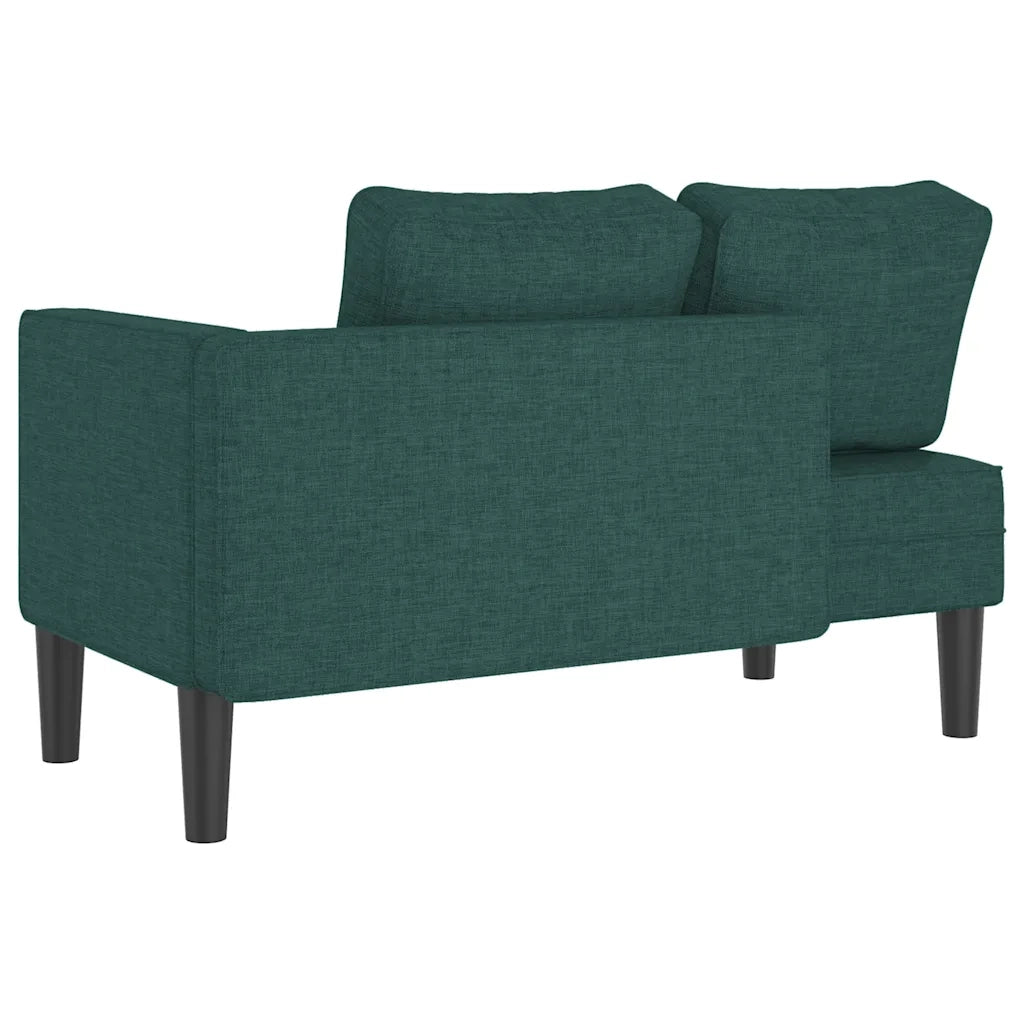 Chaise Longue con Cuscini Verde Scuro in Tessuto 4007582
