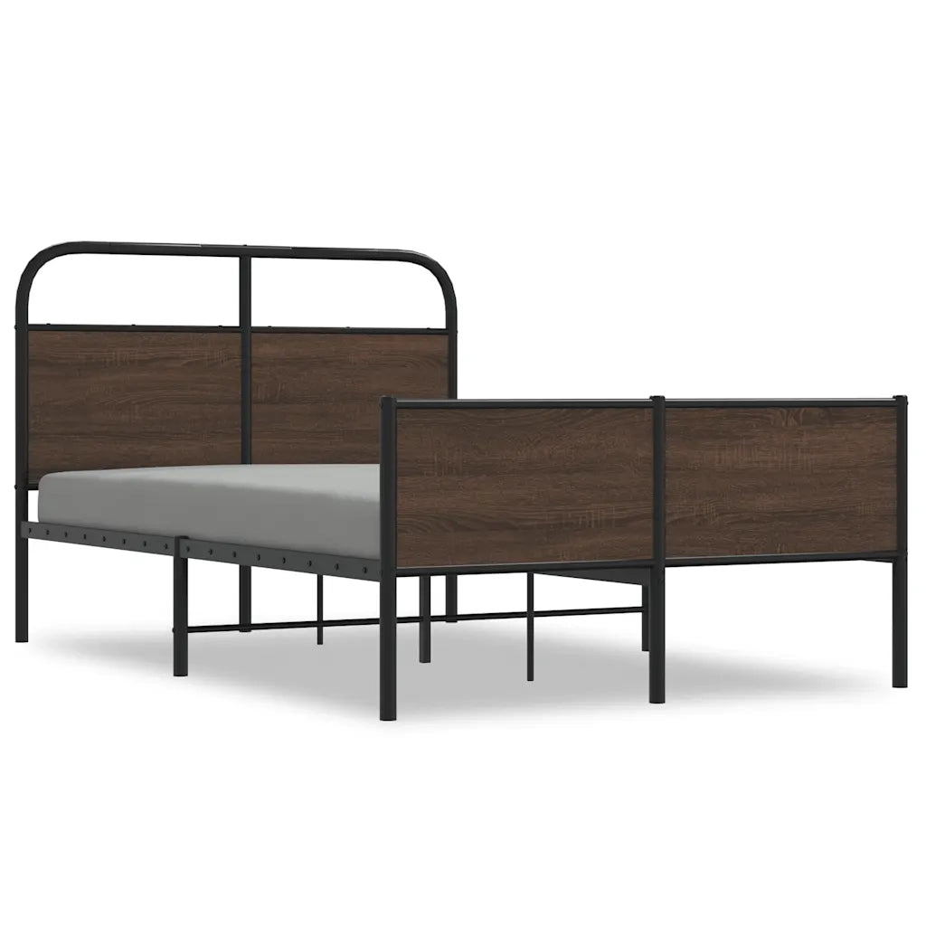 Giroletto senza Materasso-Struttura Letto Rovere Marrone 140x200 cm Truciolato 598644