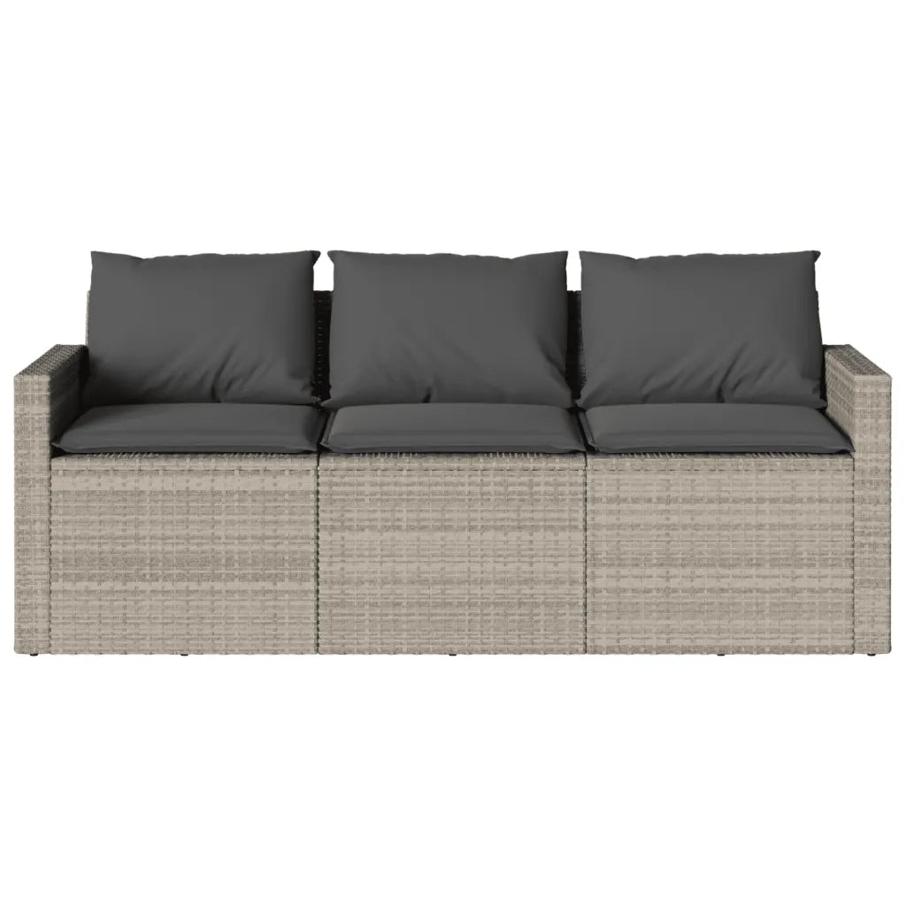 Set da Pranzo da Giardino 2 pz con Cuscini in Polyrattan Grigio 366334