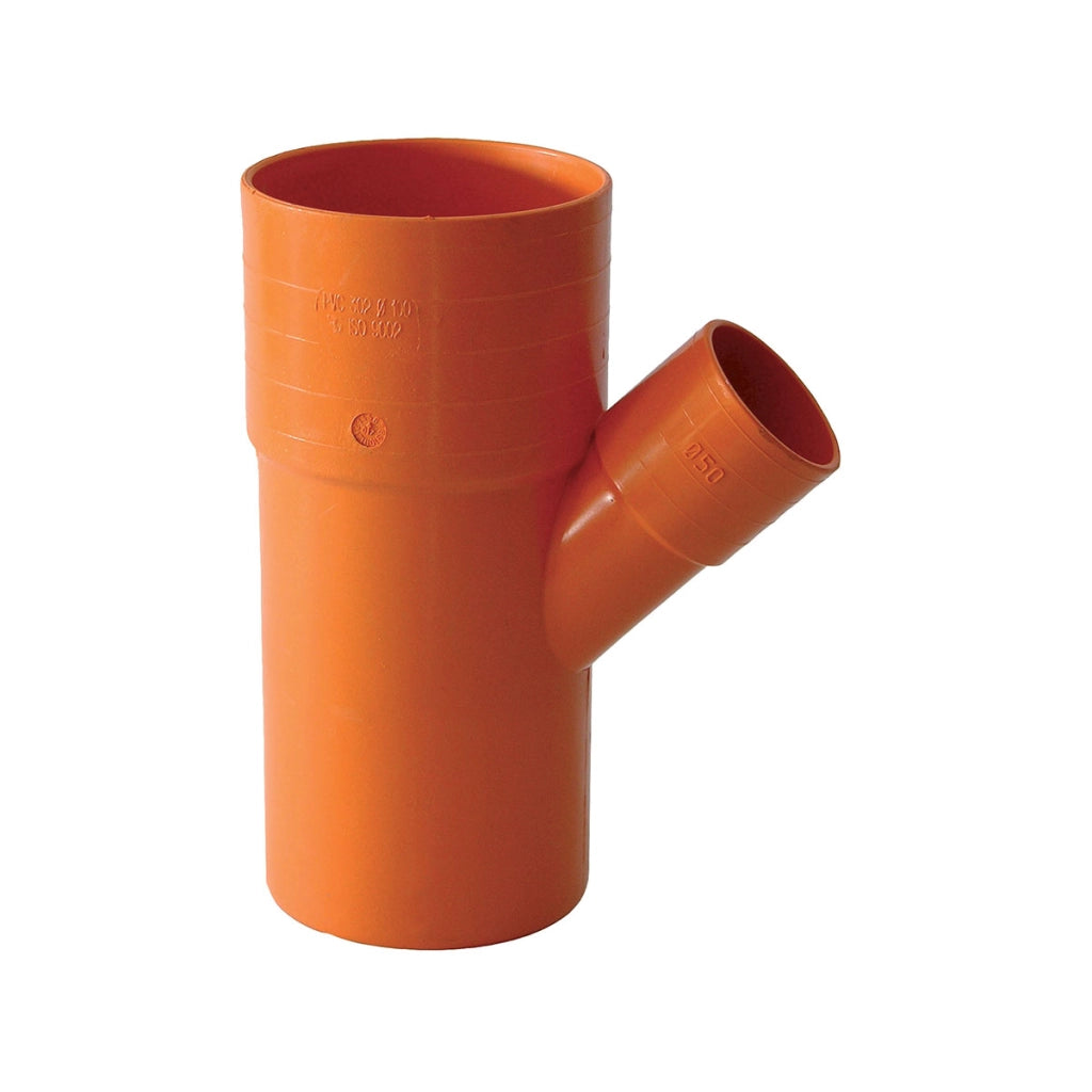 DERIVAZIONE  45  ° RIDOTTE IN PVC ARANCIO- Diam. 125 x 63- ESCLU- pezzi 1